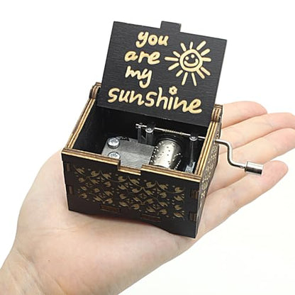 You Are My Sunshine Music Box,Wooden Hand Crank Music Box Gifts for Mom | Wooden Hand Crank Music Box with You Are My Sunshine Melody,Unique Gifts for Mom Daughter Wife,Birthday Anniversary Christmas