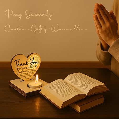 Christmas Thank You Friends Gifts, Ray of Sunshine Quote, Appreciation Encouragement Gratitude Gifts for Mentor Mom Friend Therapist Sister, Christmas Keepsake Candlestick Holders-LATZ06 - color: Wood Sunshine