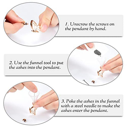 constantlife 2 Pack Butterfly Urn Necklaces for Ashes for Women Girls Stainless Steel Pendants Cremation Keepsake Jewelry Mother Daughter Sister Friendship Memorial Gifts - color: Rose Gold
