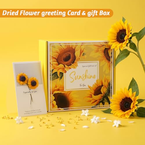 Get Well Soon Gift Baskets for Women,Self Care Gift Package Box, Birthday,Spa & Sympathy Care Package Gifts Set for Mom, Wife, Girlfriend, Sister & Friends - color: Sunflower