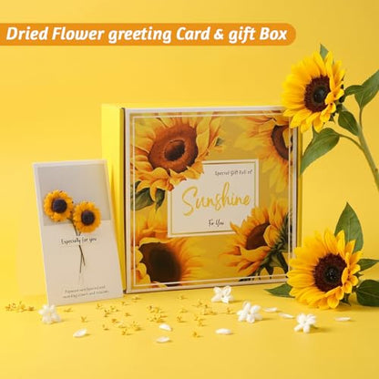 Get Well Soon Gift Baskets for Women,Self Care Gift Package Box, Birthday,Spa & Sympathy Care Package Gifts Set for Mom, Wife, Girlfriend, Sister & Friends - color: Sunflower