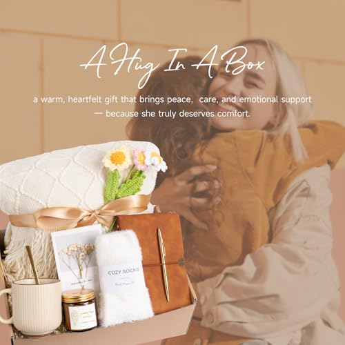 Get Well Soon Self Care Gift Basket for Women, Teacher Appreciation Gifts Thinking of You Care Package Mothers Day Birthday Box for Women Her Sister Wife Girlfriend Friend Grandma Coworker (White) - color: White