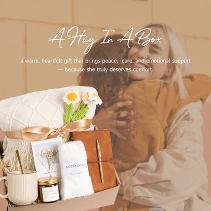 Get Well Soon Self Care Gift Basket for Women, Teacher Appreciation Gifts Thinking of You Care Package Mothers Day Birthday Box for Women Her Sister Wife Girlfriend Friend Grandma Coworker (White) - color: White