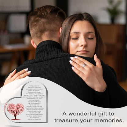 Remembrance Gifts, Sympathy Gifts, Funeral in Memory of Loved One, Heart Shaped Acrylic Decor Sign, Grieving Gift with Sympathy Condolence, Bereavement Condolence Gifts - style: 013