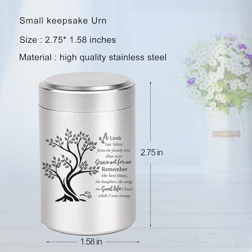 Small Urns for Human Ashes Set of 6 Mini Urn for Ashes 3 inches Keepsake Urns for Ashes container Memorial Ashes Container for Sharing Small Keepsake aluminum Urns Memorial Ashes Holder - size: Silver