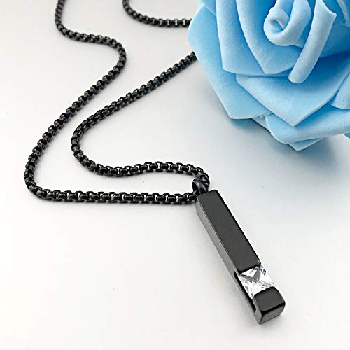 YOUFENG Urn Necklaces for Ashes Birthstone Cube Urns for Human Ashes Memorial Cremation Urn Locket Keepsake Ashes Jewelry - style: April