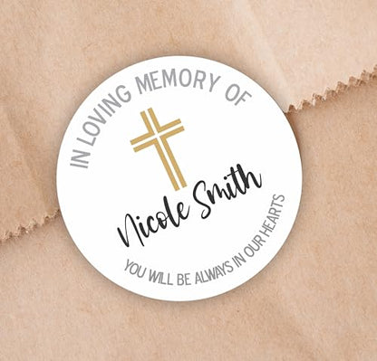 Funeral Stickers, Funeral Memorial Stickers, Personalized Memorial Stickers, Funeral Greenery Memorial Stickers, Memorial Stickers