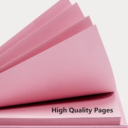 Vienrose Scrapbook Album,80 Pages,12x12 Inch,Candy Pink | Blank Thick Kraft Paper,DIY Scrapbooking Supplies – Wedding,Travel,Family,Baby,Holiday Gifts - color: Pink, size: 12×12 Inch 80 Pages