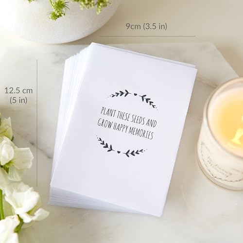 Angel & Dove 50 Funeral Favor Envelopes, 'Grow Happy Memories', Unfilled, Gift for Guests