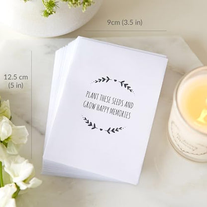 Angel & Dove 50 Funeral Favor Envelopes, 'Grow Happy Memories', Unfilled, Gift for Guests