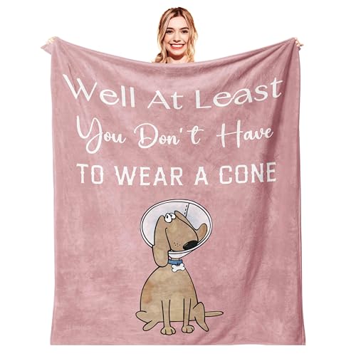 Get Well Gifts for Women/Men After Surgery Pink Blanket 60"x80" | Feel Better/Get Well Soon Gifts for Women, Surgery Recovery Gift for Men, at Least You Dont Have to Wear A Cone - color: Get Well Gifts-pink, size: 60"x80"