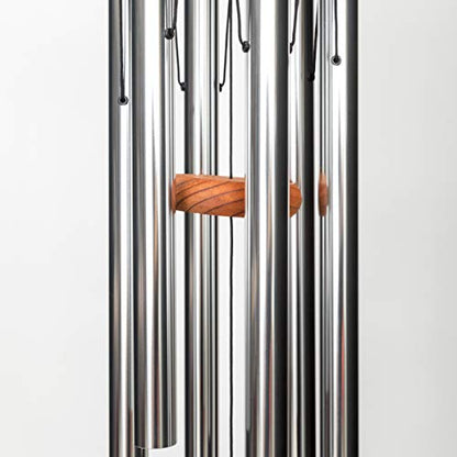 In Loving Memory 30-inch Windchime, Silver w/The Lord is My Shepherd… - color: Silver