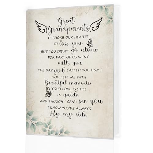 Great Grandparents Memorial Photo Album 4x6, Memorial Gifts for Loss of Great Grandparents, Great Grandparent Bereavement Small Memory Photo Album Book for 18 Pockets Hold 36 Pictures - color: Great Grandparents