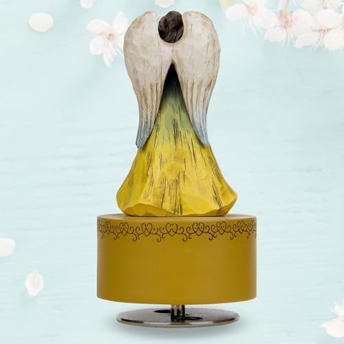 Music Box, Guardian Angel Musical Box Figurine Holding Heart, Sculpted Hand-Painted Music Boxes Figures Wind Up Angel Musical Boxes for Women Girls in Christmas Birthday Anniversary - color: Angel Figurines Dove