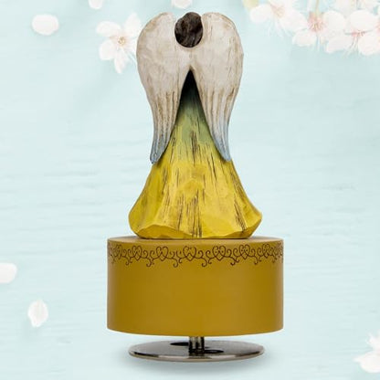 Music Box, Guardian Angel Musical Box Figurine Holding Heart, Sculpted Hand-Painted Music Boxes Figures Wind Up Angel Musical Boxes for Women Girls in Christmas Birthday Anniversary - color: Angel Figurines Dove