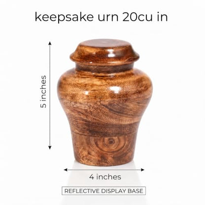 Handcrafted Wooden Cremation Keepsake Urn 20 lbs Beutiful and Decorative urn for Adult Human Ashes Fractal Resin Inlay. - size: Keepsake (20 lbs