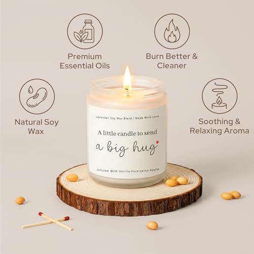 Thinking of You Gifts for Women, Big Hug Candle Get Well Candle | Sympathy, Cheer Up, Comfort Gifts, Feel Better Inspirational Gift, Send A Big Hug Candle 7Oz Lavender Scented Candle - color: Big Hug Candle