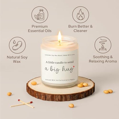 Thinking of You Gifts for Women, Big Hug Candle Get Well Candle | Sympathy, Cheer Up, Comfort Gifts, Feel Better Inspirational Gift, Send A Big Hug Candle 7Oz Lavender Scented Candle - color: Big Hug Candle