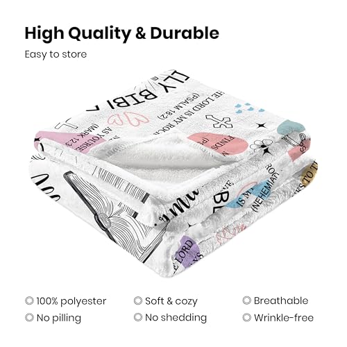 Christian Gifts for Women, Religious Blanket Gifts, Bible Verse Blanket for Women, Soft Flannel Throw Blankets 60"x50" - color: My Daily Bible Affirmation