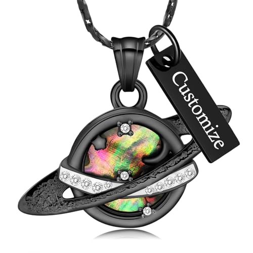Imrsanl Saturn Urn Necklace Cremation Jewelry for Women Men - color: Customize