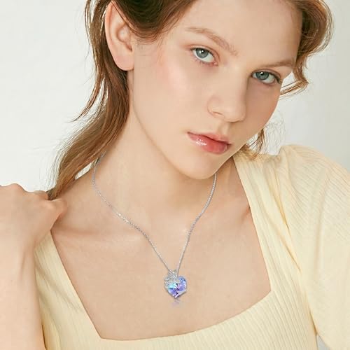 Dove/Hummingbird/Red Cardinal/Dragonfly/Butterfly Necklace 925 Sterling Silver Turquoise/Opal/MoonStone/Crystal/Malachite Bird Necklace Dove Pendant Jewelry for Women Men - color: Dragonfly Crystal