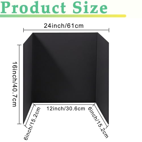 3-Pack Black Trifold Display Boards, 24 x 16 Inches Tri-Fold Corrugated Presentation Boards for Classroom Projects, Science Fairs, Business Events, and Exhibits - style: Black-3 Pack