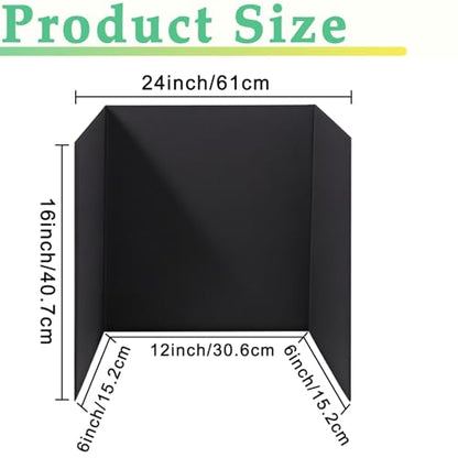 3-Pack Black Trifold Display Boards, 24 x 16 Inches Tri-Fold Corrugated Presentation Boards for Classroom Projects, Science Fairs, Business Events, and Exhibits - style: Black-3 Pack