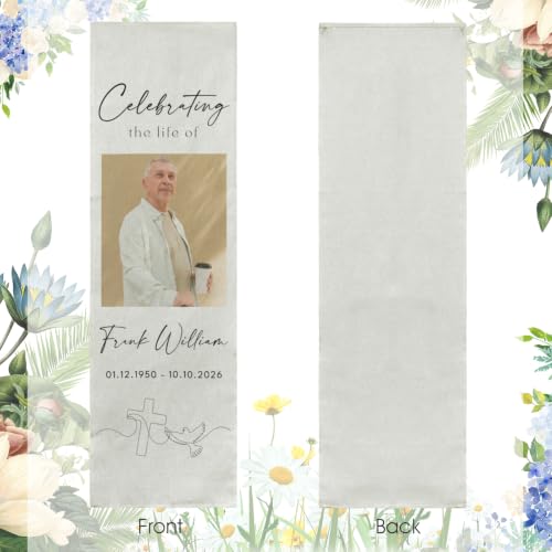 Personalized Celebrating The Life Of Welcome Sign, Funeral Fabric Banner #3 - color: Design 3