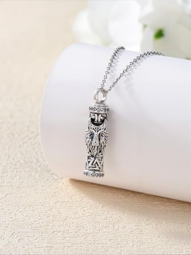 JKR Keepsake Urn Necklace for Ashes Cremation Jewelry Memorial Gift - style: 3-Wolf