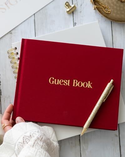 Lamare Wedding Guest Book – Photo Guest Book for Wedding Reception Party - color: Burgundy