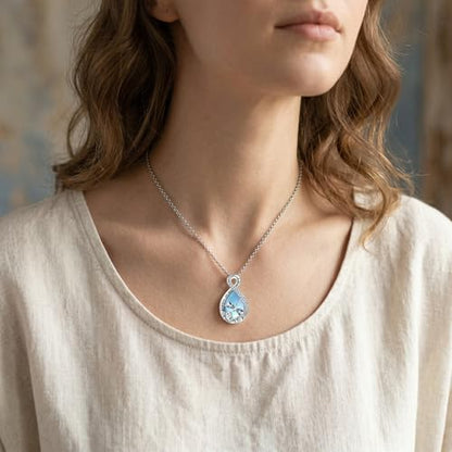 Urn Necklace for Ashes Blue opal Cremation Necklace Keepsake Memory Jewelry for Ashes of Loved Ones Keepsake - style: Dragonfly Moonstone
