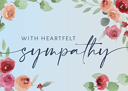 Sympathy Cards with Envelopes from Group (Heartfelt Bouquet) Bulk 25 Pack of Elegantly Designed Condolence Cards with Envelopes from Us (5x7 inch - A7) Family, Business, Employees & Clients (S2002)