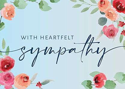 Sympathy Cards with Envelopes from Group (Heartfelt Bouquet) Bulk 25 Pack of Elegantly Designed Condolence Cards with Envelopes from Us (5x7 inch - A7) Family, Business, Employees & Clients (S2002)