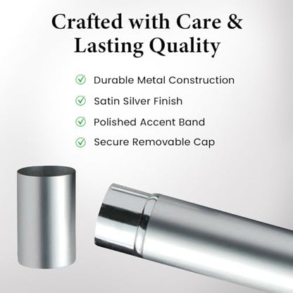 Silver Keepsake Cremation Scattering Tube for Ashes by Howard Miller, Metal, Silver Scattering Urn, Keepsake Sized Cremation Urn for Ashes
