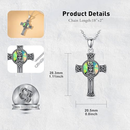 PROESS Cross Necklace for Women Men Sterling Silver Rose/Sunflower Cross Pendant Religious Jewelry Christmas Birthday Mothers' Day Gifts - color: 19-ISIS Goddess