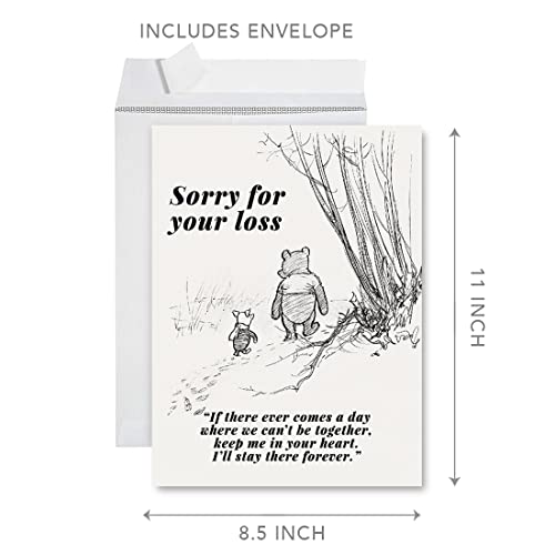 Andaz Press Jumbo Sympathy Card with Envelope, Sorry For Your Loss Card, Keep Me In Your Heart, Loss of Pet, Condolences Card with Big Blank Space to Send to Friends, Family, 8.5" x 11", 1-Pack - color: Keep Me In Your Heart, I'll Stay There Forever