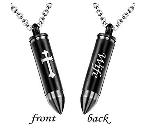 Celtic Cross Bullet Urn Necklaces for Ashes Cremation Jewelry Keepsake Memorial Pendant - style: Wife