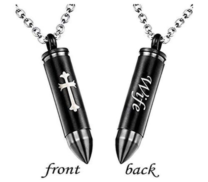 Celtic Cross Bullet Urn Necklaces for Ashes Cremation Jewelry Keepsake Memorial Pendant - style: Wife