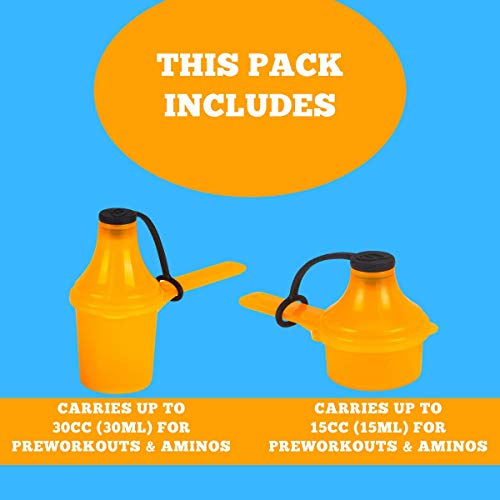Supplement Container, Scoop, and Funnel System for Pre Workout Powder, Spill Proof Holder Dispenser, Gym and Shaker Bottle Travel Accessory, PACK OF 2, WHITE - color: White