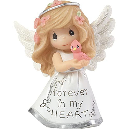 Precious Moments Inspirational Angels Forever in My Heart Resin Figurine 183428, Multicolor