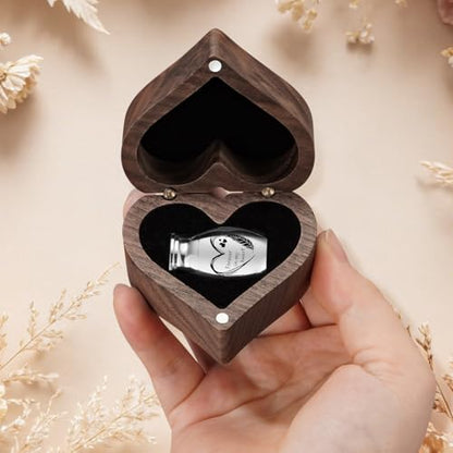Customize Wooden Small Urn for Human Ashes Keepsake Memorial Box - style: Heart-Customize