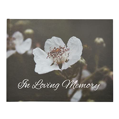 Faithful Finds Hardcover Funeral Guest Book - Memorial Service & Celebration of Life Guest Book - Floral Cover with Praying Hands Design & Memorial Register for Funeral - 94 Pages - 11 x 8.5 in