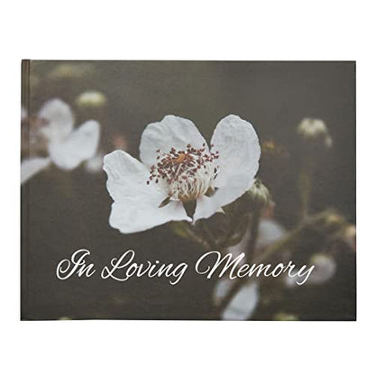 Faithful Finds Hardcover Funeral Guest Book - Memorial Service & Celebration of Life Guest Book - Floral Cover with Praying Hands Design & Memorial Register for Funeral - 94 Pages - 11 x 8.5 in
