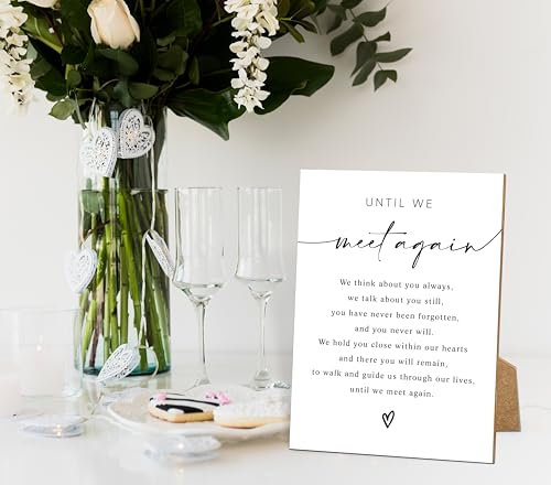 Until We Meet Again, Minimalist Memorial Sign - 8x11 White, Wedding & Loss Memorial Gift - style: Wedding Memorial Sign03