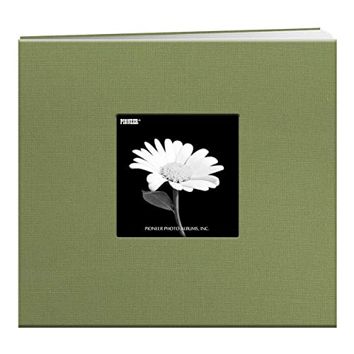 Pioneer 8 Inch by 8 Inch Postbound Fabric Frame Cover Memory Book, Sage Green - color: Sage Green, size: 8"x8"
