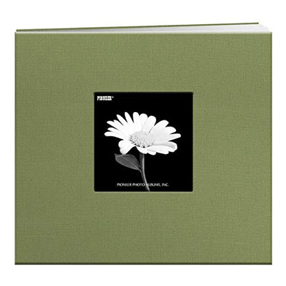 Pioneer 8 Inch by 8 Inch Postbound Fabric Frame Cover Memory Book, Sage Green - color: Sage Green, size: 8"x8"