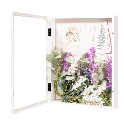 Muzilife 16x20 Shadow Box Wood Picture Frame, 2.16 Deep, Real Glass, White - color: White, size: 16x20