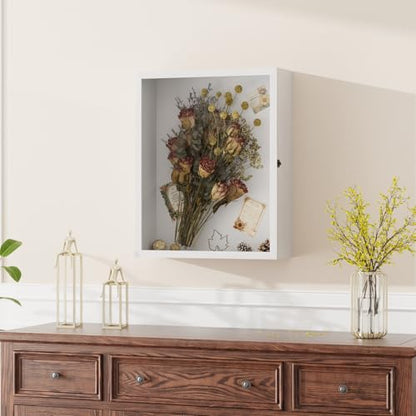 Muzilife 16x20 Large Shadow Box Pine Wood Picture Frame, 3.94 Deep, White - color: White, size: 16"x20"