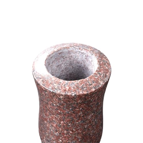 Granite Memorial Cemetery Vase, 10" Height | Grave Decoration, Headstone Flower Holder, Drain Hole