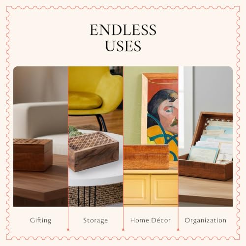 Mela Artisans Trellis Wood Storage Box - Medium Burnt, XL - color: Medium Burnt, size: Extra Large